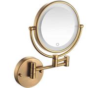 Vanity Mirror with Lights, Makeup Mirror Wall Mount 8inch Round Cosmetic Mirror Double Sided Bathroom Mirror Shaving in Bedroom Hardwired Connection,Black_5X (Antique 3x)
