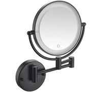 Vanity Mirror with Lights, Makeup Mirror Wall Mount 8inch Round Cosmetic Mirror Double Sided Bathroom Mirror Shaving in Bedroom Hardwired Connection,Black_5X (Black 3x)