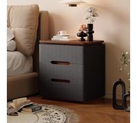 Vanity Nightstand, Three-drawer Nightstand, Compact Footprint, Scratch-resistant and Durable, Impact-resistant Design, Ideal for Small Bedrooms and Home Offices(Black,WALNUT_40CM/15.7IN)