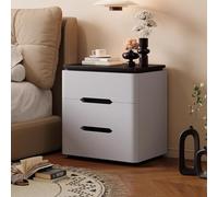 Vanity Nightstand, Three-drawer Nightstand, Compact Footprint, Scratch-resistant and Durable, Impact-resistant Design, Ideal for Small Bedrooms and Home Offices(Gray,BLACK_35CM/13.8IN)