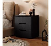 Vanity Nightstand, Three-drawer Nightstand, Compact Footprint, Scratch-resistant and Durable, Impact-resistant Design, Ideal for Small Bedrooms and Home Offices(Black,BLACK_50CM/19.7IN)