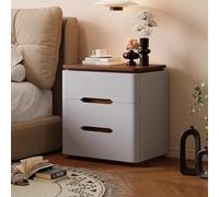 Vanity Nightstand, Three-drawer Nightstand, Compact Footprint, Scratch-resistant and Durable, Impact-resistant Design, Ideal for Small Bedrooms and Home Offices(Gray,WALNUT_35CM/13.8IN)