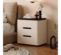 Vanity Nightstand, Three-drawer Nightstand, Compact Footprint, Scratch-resistant and Durable, Impact-resistant Design, Ideal for Small Bedrooms and Home Offices(Beige,BLACK_50CM/19.7IN)