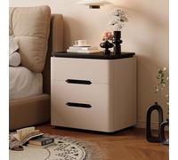 Vanity Nightstand, Three-drawer Nightstand, Compact Footprint, Scratch-resistant and Durable, Impact-resistant Design, Ideal for Small Bedrooms and Home Offices(Khaki,BLACK_40CM/15.7IN)