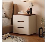Vanity Nightstand, Three-drawer Nightstand, Compact Footprint, Scratch-resistant and Durable, Impact-resistant Design, Ideal for Small Bedrooms and Home Offices(Beige,WALNUT_25CM/9.8IN)