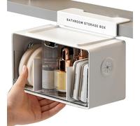 Vanity Shelf Organizer | No-Drill Clear Removable Box - Countertop Makeup Organizer | for Bath Shower Under Sink Countertop Desk Office Bedroom Closet Dorm Travel RV