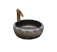 Vanity Sink Vintage Art Countertop Basin Round Antique Ceramic Chinese Hand Wash Bathroom Sinks with Accessories Bathroom Countertop