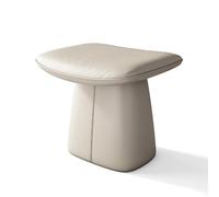 Vanity Stool for Makeup, Solid Wood Ottoman with Saddle Cushion, Stylish Dressing Bench for Bedroom and Entryway