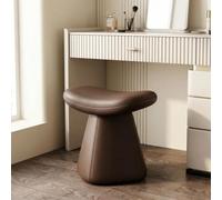 Vanity Stool, Makeup Chair, Modern Dressing Table Seating, Faux Leather | Swivel or fixed seat, small desk stool, compact vanity seating for bathroom, saddle cushion