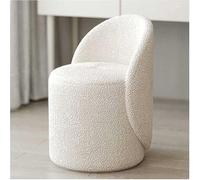 Vanity Stool, Teddy Swivel Cuddle Chair, Round Accent Tub Armchair, Dressing Table Stool, Stylish Faux Lamb Velvet Makeup Chair For Dressing Room, Entryway, Bedroom, 360°sw