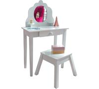 Vanity Table and Stool for Kids White Solid Wooden Set KidKraft