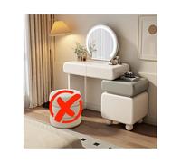 Vanity Table with Large Drawer & Storage Cabinet Adjustable Shelves Makeup Desk with Drawers & Open Compartments - Stylish Gray 60CM Dressing Table for Home Decor