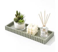 Vanity Tray, Bathroom Tray 24 x 10 cm Toilet Storage Trays, Non-Slip Silicone Decorative Trays, Bathroom Kitchen Sink Organizer for Soap Toiletry Spice Jar Perfume jewellery Dish