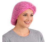 VANITY UK Mob Caps Pink Disposable Elasticated Hair Net for Spray Tans Hair Covering Catering Kitchen Beauty Salon Supplies One Size Fits All Bonnet for Hygiene and Protection (500)
