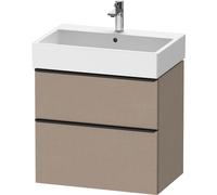 Vanity Unit Built-In Basin Duravit D-Neo 2 drawers, black diamond handles for Lav. Vero Air 684mm Linen Matt DE43720BD750000