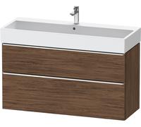 Vanity Unit Built-In Basin Duravit D-Neo 2 drawers, chrome handles for Lav. Vero Air 1184mm Walnut Dark Matt DE4375010210000