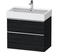 Vanity Unit Built-In Basin Duravit D-Neo 2 drawers, chrome handles for Lav. Vero Air 784mm Black Mat Oak DE4373010160000