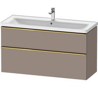 Vanity Unit Built-In Basin Duravit D-Neo 2 drawers, gold handles for Lav. D-Neo 1184mm Basalt Matt DE4391034430000