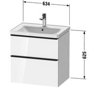Vanity Unit Built-In Basin Duravit D-Neo 2 drawers, gold handles for Lav. D-Neo 634mm Taupe Matt DE4354034910000