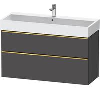 Vanity Unit Built-In Basin Duravit D-Neo 2 drawers, gold handles for Lav. Vero Air 1184mm Graphite Matt DE4375034490000
