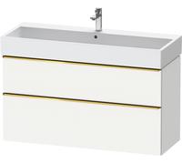 Vanity Unit Built-In Basin Duravit D-Neo 2 drawers, gold handles for Lav. Vero Air 1184mm White Matt DE4375034180000