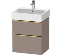 Vanity Unit Built-In Basin Duravit D-Neo 2 drawers, gold handles for Lav. Vero Air 584mm Basalt Matt DE4371034430000