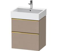 Vanity Unit Built-In Basin Duravit D-Neo 2 drawers, gold handles for Lav. Vero Air 584mm Linen Matt DE4371034750000