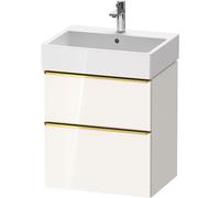 Vanity Unit Built-In Basin Duravit D-Neo 2 drawers, gold handles for Lav. Vero Air 584mm White high gloss DE4371034220000
