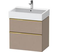 Vanity Unit Built-In Basin Duravit D-Neo 2 drawers, gold handles for Lav. Vero Air 684mm Linen Matt DE4372034750000