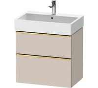 Vanity Unit Built-In Basin Duravit D-Neo 2 drawers, gold handles for Lav. Vero Air 684mm Taupe Matt DE4372034910000