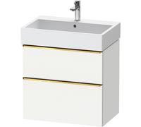Vanity Unit Built-In Basin Duravit D-Neo 2 drawers, gold handles for Lav. Vero Air 684mm White Matt DE4372034180000