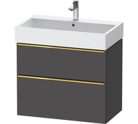Vanity Unit Built-In Basin Duravit D-Neo 2 drawers, gold handles for Lav. Vero Air 784mm Graphite Matt DE4373034490000