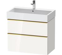 Vanity Unit Built-In Basin Duravit D-Neo 2 drawers, gold handles for Lav. Vero Air 784mm White high gloss DE4373034220000