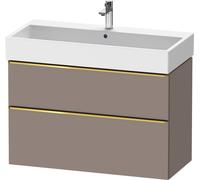 Vanity Unit Built-In Basin Duravit D-Neo 2 drawers, gold handles for Lav. Vero Air 984mm Basalt Matt DE4374034430000