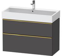 Vanity Unit Built-In Basin Duravit D-Neo 2 drawers, gold handles for Lav. Vero Air 984mm Graphite Matt DE4374034490000
