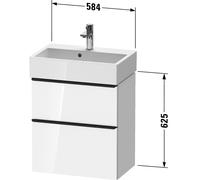 Vanity Unit Built-In Basin Duravit D-Neo Compact 2 drawers, stainless steel handles for Lav. Vero Air 584mm Concrete Grey Matt DE4329070070000