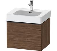 Vanity Unit Built-In Basin Duravit D-Neo drawer, black diamond handle, for Lav. Soleil 584mm Walnut Dark Matt DE42760BD210000