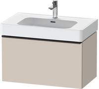 Vanity Unit Built-In Basin Duravit D-Neo drawer, black diamond handle, for Lav. Soleil 784mm Taupe Matt DE42770BD910000