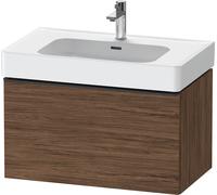 Vanity Unit Built-In Basin Duravit D-Neo drawer, black diamond handle, for Lav. Soleil 784mm Walnut Dark Matt DE42770BD210000