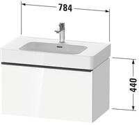 Vanity Unit Built-In Basin Duravit D-Neo drawer, chrome handle, for Lav. Soleil 784mm Black Mat Oak DE4277010160000