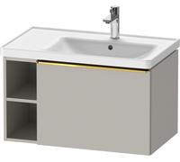 Vanity Unit Built-In Basin Duravit D-Neo drawer, gold handle, 2 left niches 784mm Concrete Grey Matt DE4257034070000