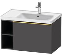 Vanity Unit Built-In Basin Duravit D-Neo drawer, gold handle, 2 left niches 784mm Graphite Matt DE4257034490000