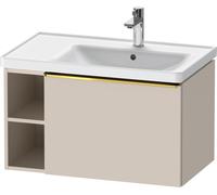 Vanity Unit Built-In Basin Duravit D-Neo drawer, gold handle, 2 left niches 784mm Taupe Matt DE4257034910000