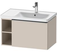Vanity Unit Built-In Basin Duravit D-Neo drawer, stainless steel handle, 2 left niches 784mm Taupe Matt DE4257070910000