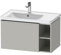 Vanity Unit Built-In Basin Duravit D-Neo drawer, stainless steel handle, 2 right-hand niches 784mm Concrete Grey Matt DE4258070070000