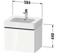 Vanity Unit Built-In Basin Duravit D-Neo drawer, stainless steel handle, for Lav. Soleil 584mm Walnut Dark Matt DE4276070210000