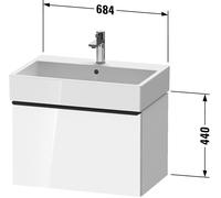 Vanity Unit Built-In Basin Duravit D-Neo drawer, stainless steel handle, for Lav. Vero Air 684mm Concrete Grey Matt DE4272070070000