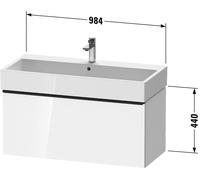 Vanity Unit Built-In Basin Duravit D-Neo drawer, stainless steel handle, for Lav. Vero Air 984mm Walnut Dark Matt DE4274070210000