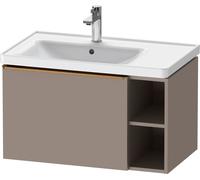 Vanity Unit Built-In Basin Duravit D-Neo drawer with bronze handle, 2 niches right 784mm Basalt Matt DE4258004430000
