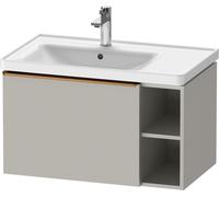 Vanity Unit Built-In Basin Duravit D-Neo drawer with bronze handle, 2 niches right 784mm Concrete Grey Matt DE4258004070000